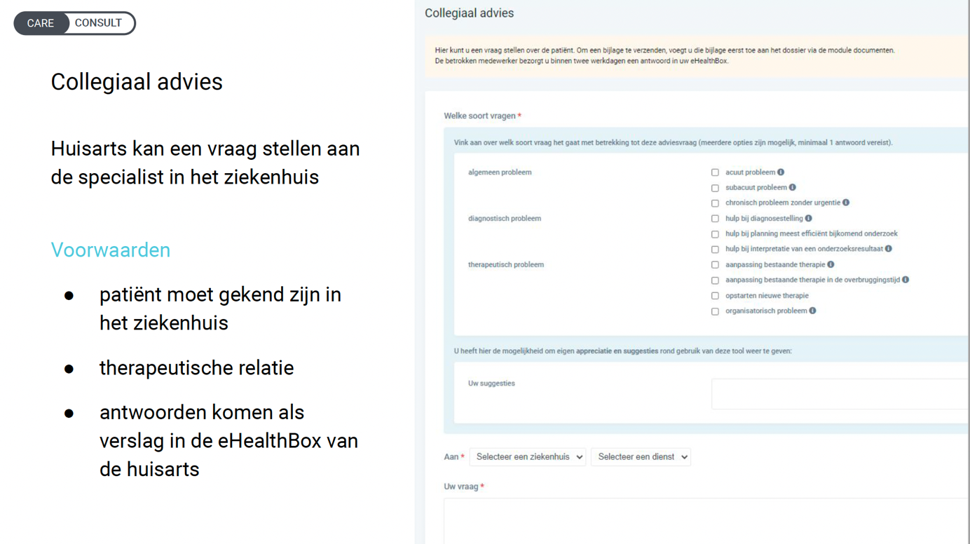 nexuzhealth consult functionaliteiten collegiaal advies